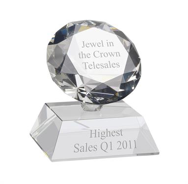 AC151 Engraved Optical Crystal Diamond Award